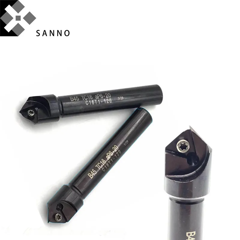 Indexable shape end mills chamfer milling cutter B15  B30  B45  B60 single side chamfer tools holder for TC inserts (2)