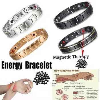 

Men Bracelet Health Care Weight Loss Magnetic Therapy Elemental Bracelet Arthritis Pain Relief Energy Bio Magnetic Male Gift