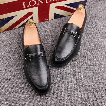 

new Fashion men Dress Shoes Loafers Leather Oxford business Shoes for Men Formal Mariage Wedding party Shoes Slip-on shoes