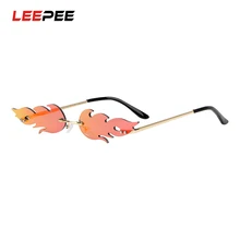 LEEPEE огнестойкие солнечные очки без оправы, солнечные очки волны, уличная мода, узкие модные очки для вождения автомобиля, УФ-очки 400