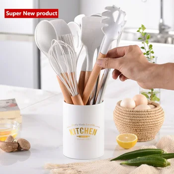 

Silicone Kitchenware Cooking Utensils Set Heat Resistant Kitchen Non-Stick Cooking Utensils Baking Tools With Storage Box Tools