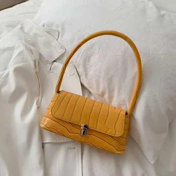 

Net red small bag female 2020 new fashion casual Hong Kong style crocodile pattern shoulder bag simple Korean version of the bag