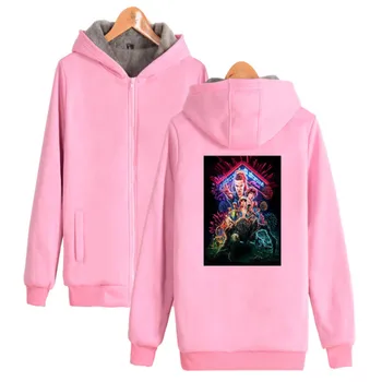

2019 Stranger Things hoodies winter wool liner clothes men thicken zipper sweatshirts high quality streetwear jacket coats XXS-4