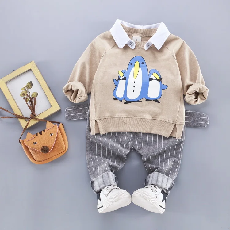 

2017 Childrenswear Male Baby Spring Clothing New Style Set Infants Clothes 1-3 a Year of Age Baby Sports Hoodie Two Pieces