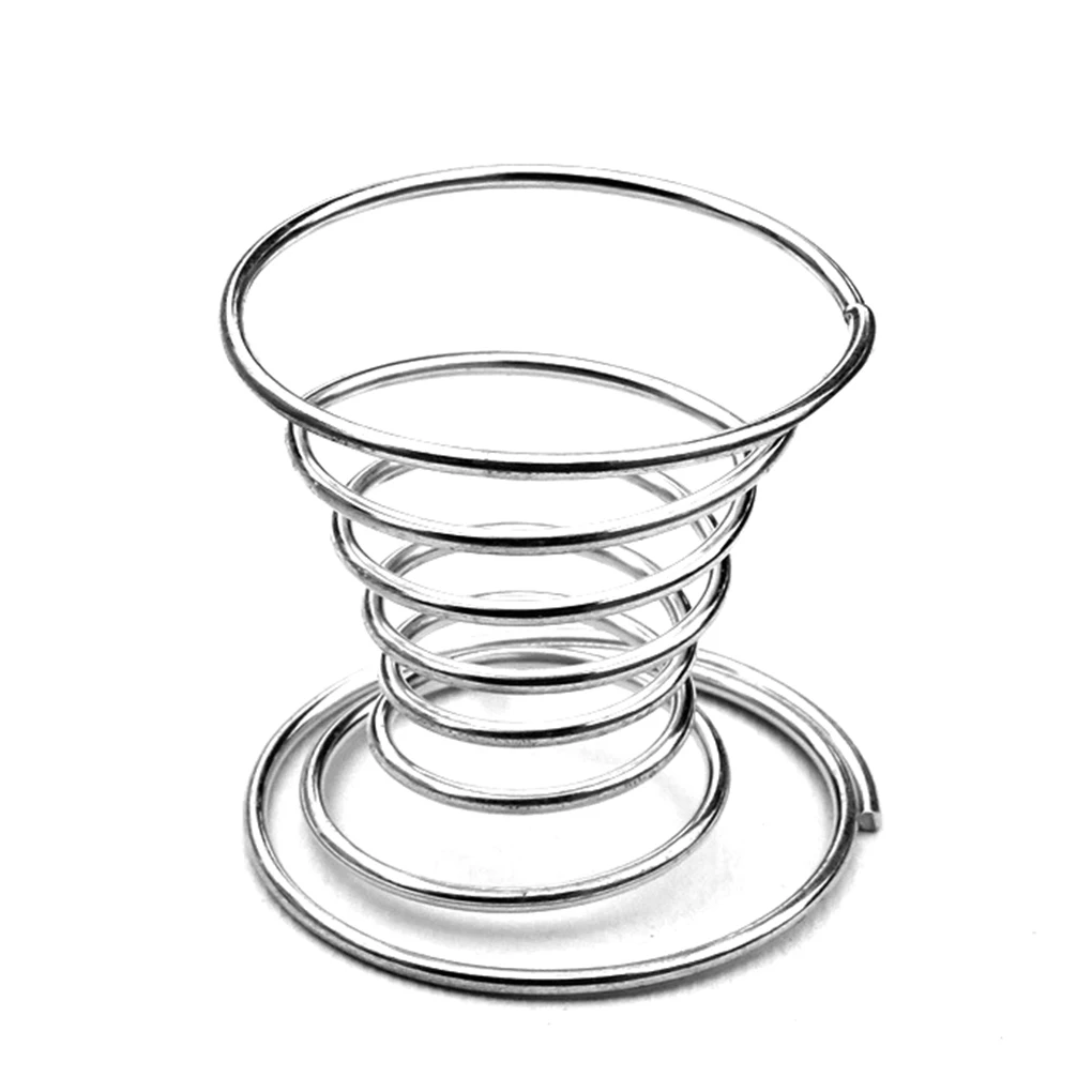 Egg Holder Metal Egg Cup Spiral Kitchen Breakfast Cooking Tool Eggs Spring Holder Kitchen Gadgets Cooking Cup 1/5pcs