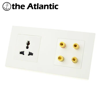

Atlectric Universal Standard Plug Socket Sound Speaker Audio Jack Socket Plastic Panel Power Electrical Outlet