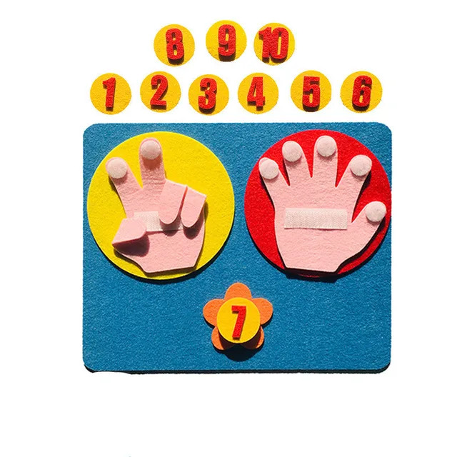 Children Maths Toys Finger Counting 1-10 Learning Montessori Felt Finger Number Teaching Aid DIY Craft Toddler Educational Toys 5