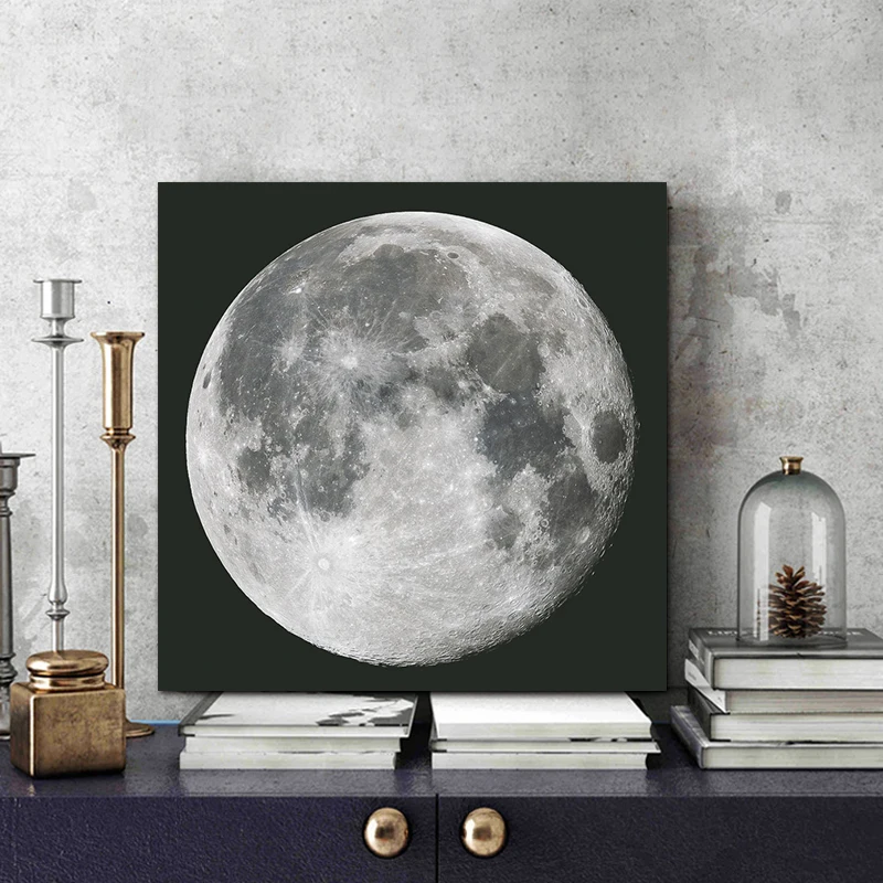 Настенный декор картина Луна плакат холст Художественная печать черно-белая декоративная живопись для гостиной скандинавский без рамки