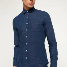 DeFacto мужские модные простые рубашки с длинным рукавом, одноцветные рубашки, мужские повседневные рубашки с воротником с лацканами, новинка-I3659AZ18SP