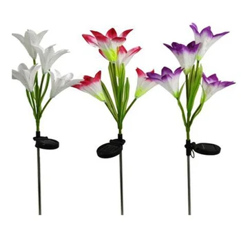 

Outdoor Solar Garden Stake Lights,3 Pack Solar Powered Light Flower, Changing LED Solar Landscape Lighting