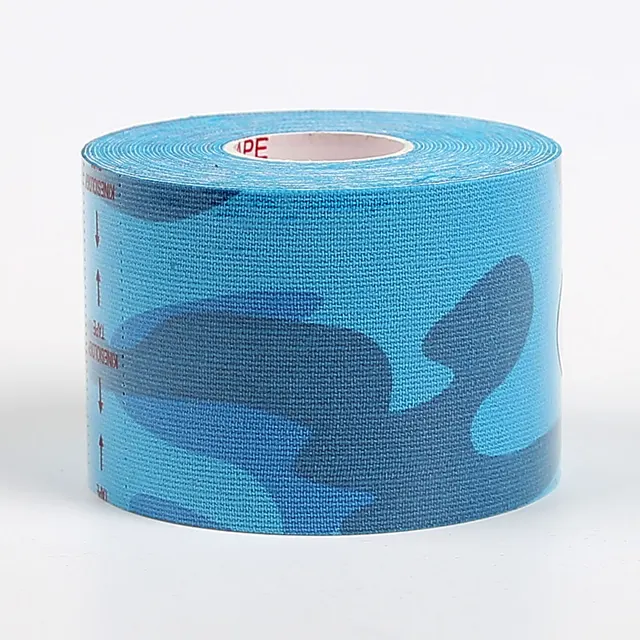 15 Colours Kinesiology Athletic Tape Recovery Sports Cotton Elastic Adhesive Strain Injury Fitness Run Knee Muscle Pain Relief C blue