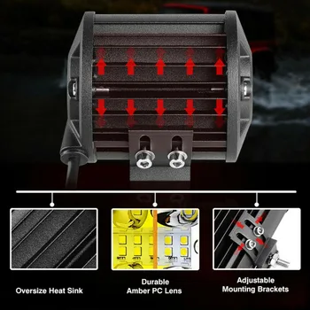 

Replacement Work lights Car Set Off-Road 2Pcs Spotlight Aluminum Alloy+PC