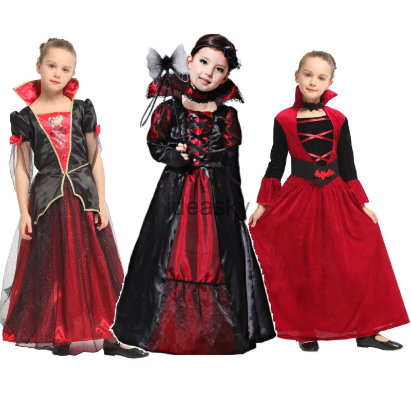 Costume d'halloween pour filles, déguisement de princesse fantaisie pour  enfants, déguisement de vampire, de carnaval, cosplay | AliExpress