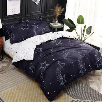

Moon Star Printed 4pcs Girl Boy Kid Bed Cover Set Duvet Cover Adult Child Bed Sheets Pillowcases Comforter Bedding Set 61036