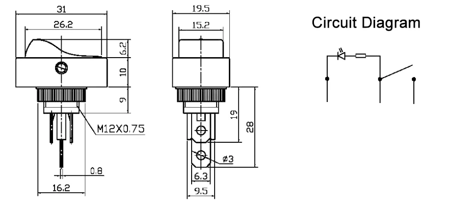 12V dot led light rocker switch 1