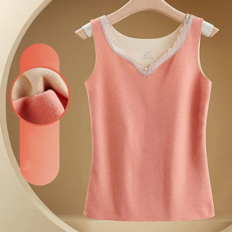 

Women 2021 Autumn Winter Thermal Underwear Seamless Vest Female Sexy Vest Ladies Sleeveless Body Shaping Keep Warm Camis H166