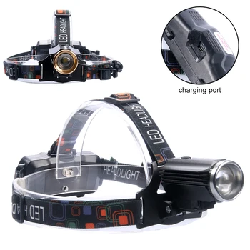 

50000LM T6 LED Headlamp Super Bright Flashlight Headlight Adjustable Focus