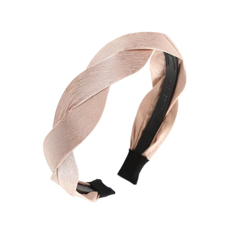 LEVAO Serpentine Winding Cross Headband Vintage Hairbands Bezel Turban Women Girls Hair Accessories Hair Hoop Headwear Fashion - Цвет: satin 6