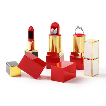 

1Pc Lipstick Ring Necklace Storage Box Gifts for Girlfriend on Valentine's Day Jewelry Packing Box