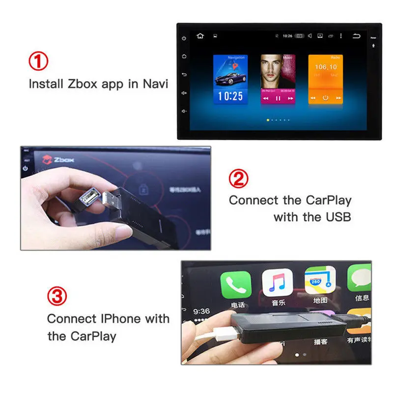 USB Android навигационный плеер Smart Link Dongle для iOS Apple CarPlay Android Auto V6