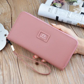 

Ladies Long Zipper Wallet Korean Version Of The Multi-Functional Fashion Woman Mobile Phone Coin Purse Pink Clutch Bag Female