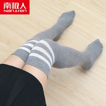 

nanjiren academic style Cotton Girl Over Knee Stocking Long Adorable Anime Tight High Black White Kawaii Student Cosplay 3 packE