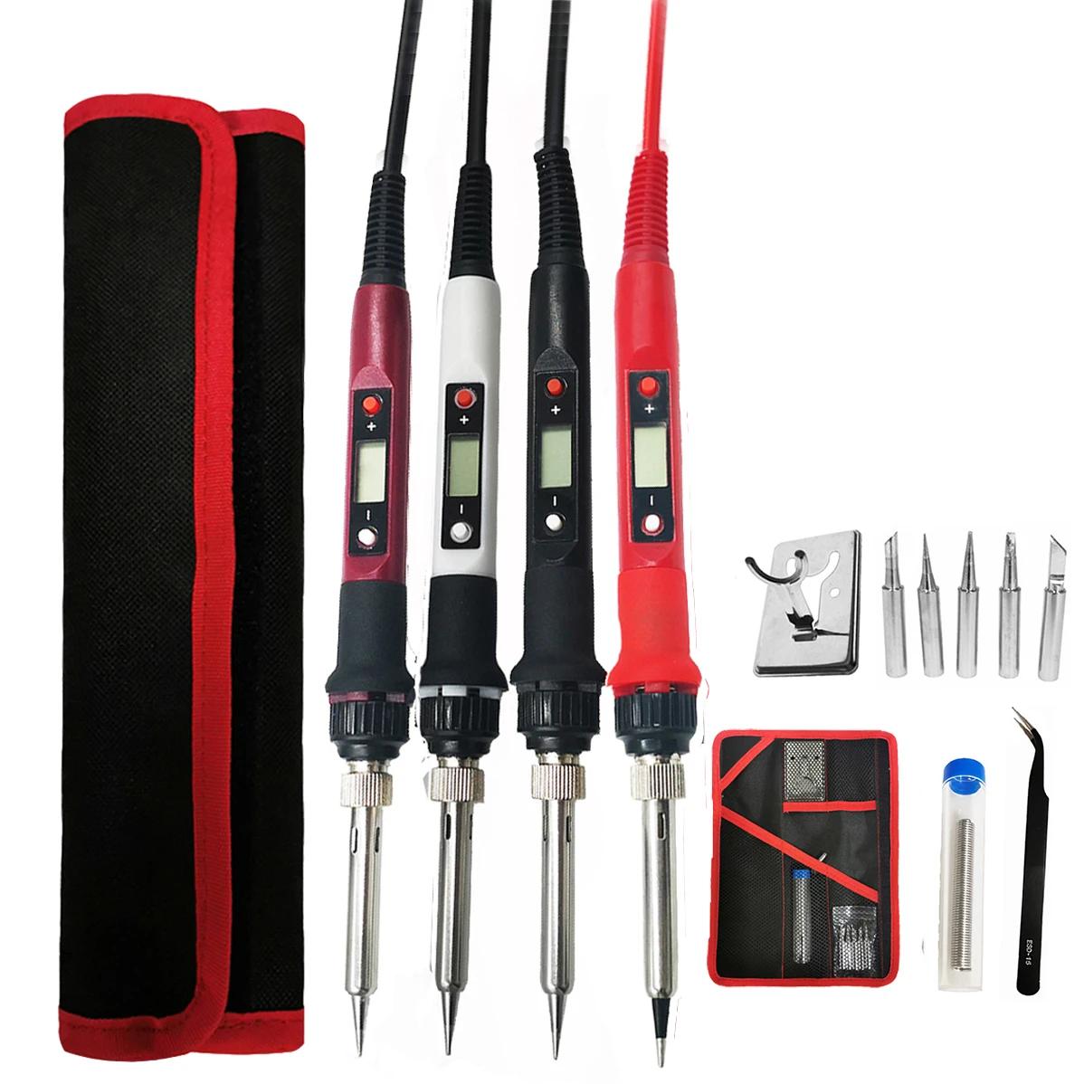 80W digital soldering iron kit temperature adjustable 220V/110V welding tool ceramic heater welding skills rework