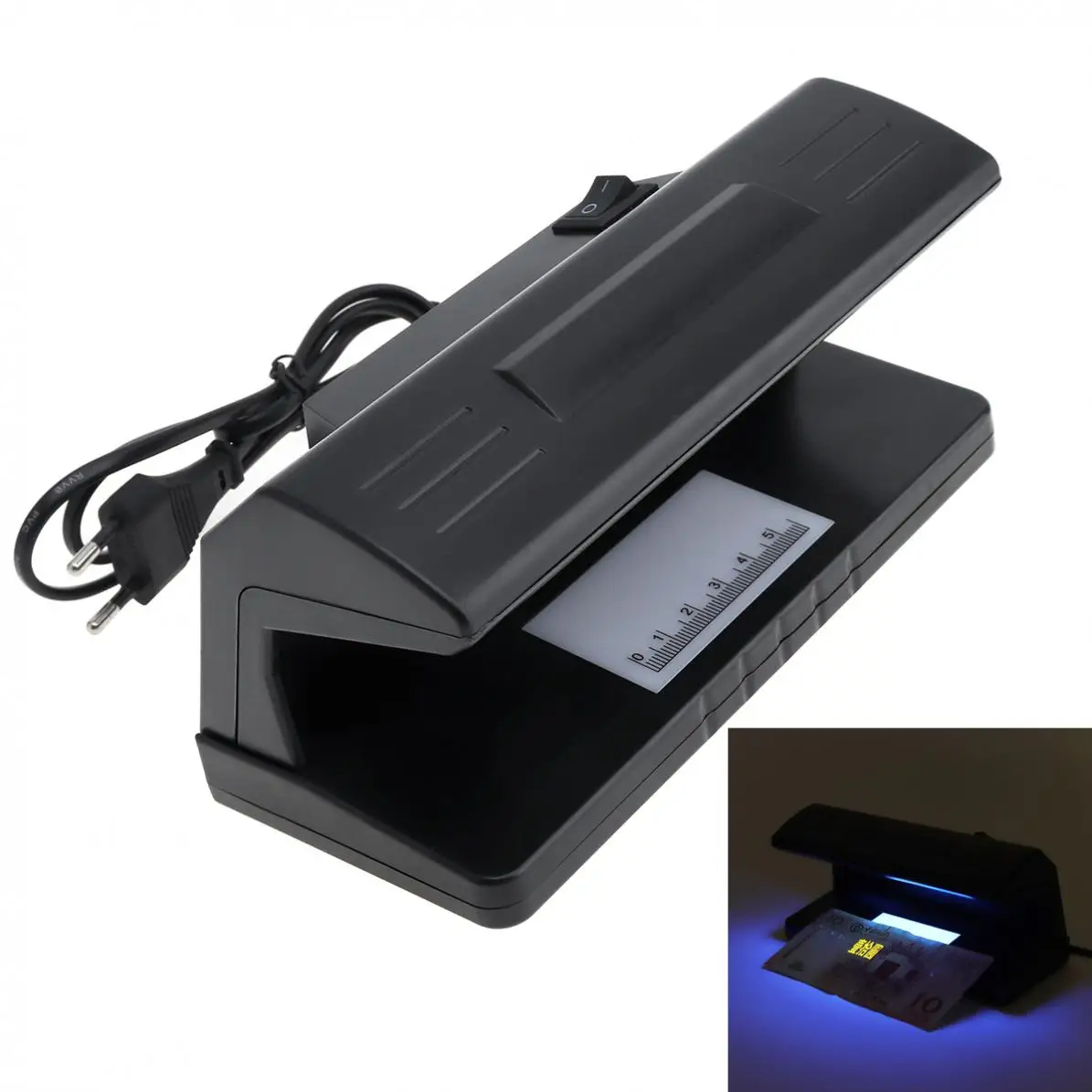 ЕС Plug 4W маленький фиолетовый детектор света с переключателем ВКЛ/ВЫКЛ для проверки денег