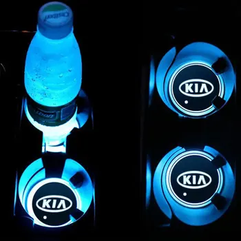 

Car Interior Colorful LED Luminous Light Water Coaster Cup Mat for KIA K2 K3 K4 K5 KX3 RIO Sportage Sorento Optima Oprius Forte
