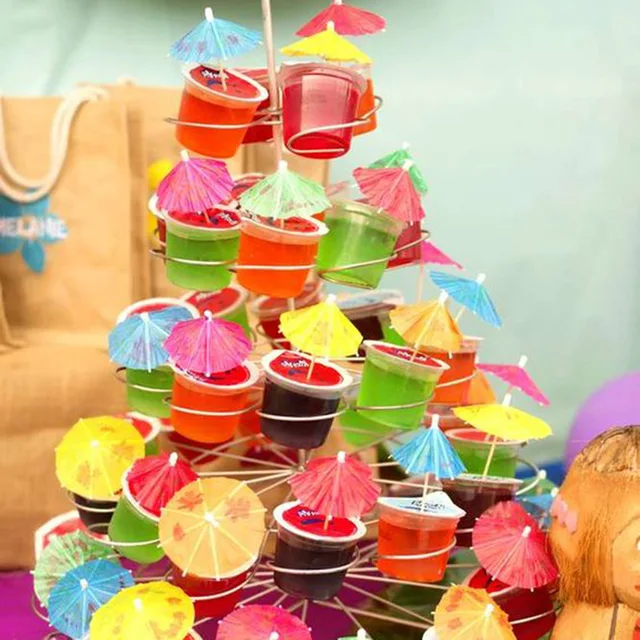 40 Pezzi Ombrellini Decorativi Per Cocktail - Stuzzicadenti Hawaiani Per Feste, Drink E Decorazioni