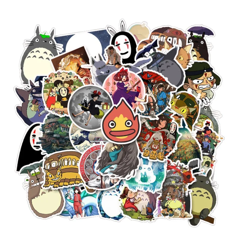 50pcs Miyazaki Hayao anime cartoon 90s paster gift toy cosplay funny decal scrapbooking diy phone laptop waterproof decorations | Украшения