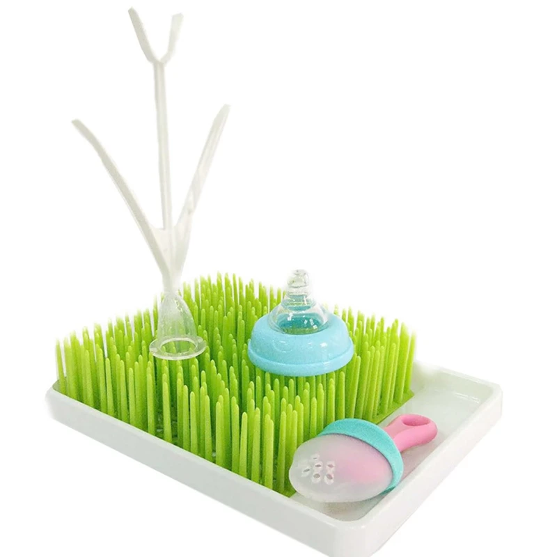 Baby Milk Bottle Drying Rack Baby Bottle Rack Grass Stlye Cleaning Dryer Drainer With Tray
