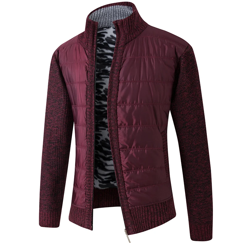FALIZA Men's Sweater Coat Thick Fleece Patchwork Wool Cardigan Sweater Jackets Winter Warm Knitted Coats Male Casual Knitwear FALIZA Men's Sweater Coat Thick Fleece Patchwork Wool Cardigan Sweater Jackets Winter Warm Knitted Coats Male Casual Knitwear