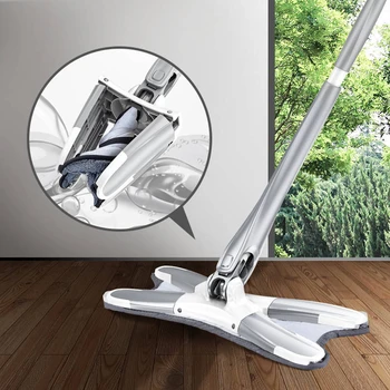 

Microfiber Floor Mop X-type Hand Free Mop Self Wringing Microfiber Mops Replacement Pad Manual Extrusion Household Cleaning Tool