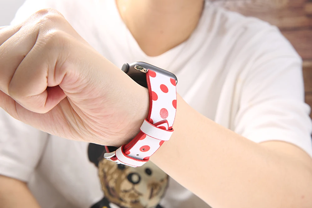 UEBN кожаный волновой ремешок для apple watch 38 42 40 44 мм Классическая пряжка кожаный ремень для iwatch series 4 3 2 1 ремешки для часов