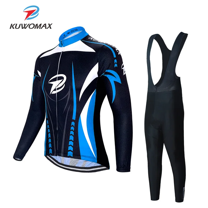 AK-CBT-01702 NEW Cycling Jerseys Set Cycling Clothing Long Sleeves Racing MTB Bicycle Suit Maillot Bike Clothing Ropa Ciclismo KUWOMAX - Цвет: AK-CBT-01702