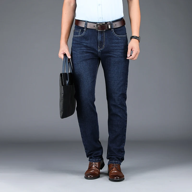 Мужские хлопковые джинсы из потертой джинсовой ткани на молнии с пуговицами для джинсов на весну и осень