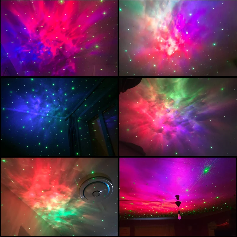 Galaxy Projector Night Light LED Starry Star Sky Projector Light Bedroom Decor Night Lighting Christmas Decorations for Home