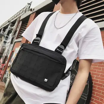 

Unisex Chest Rig Waist Bags Packs Hip Hop Street Front Back Double Straps Vest Pack Multi Pockets Functional Chest Bag For Men