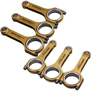 

6x Titanizing H-Beam Connecting Rods + ARP Bolts For BMW 328i 528i E36 E46 M52B28 135mm Conrod Balanced Floating Shot Peened