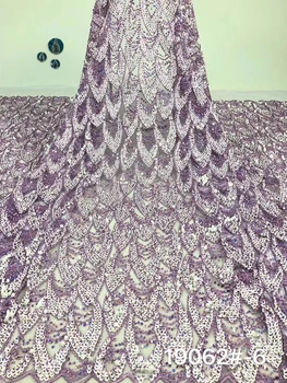 

African Net Lace Fabric Sequins Nigerian Guipure Laces Fabric Bridal 2019 High Quality French Tulle Lace Fabric For Wedding Part