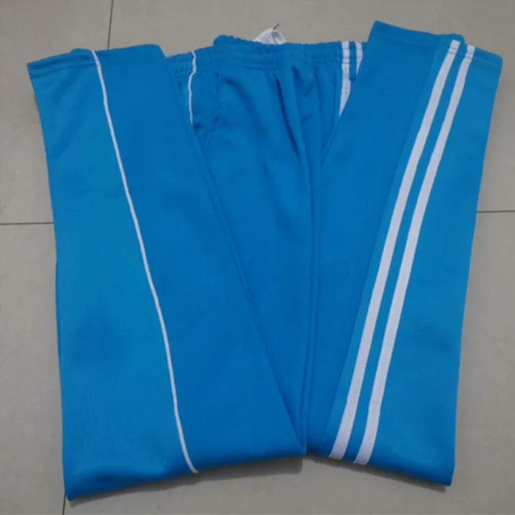 

Two Bars Sports Casual School Uniform Pants Summer Loose Straight Men And Women School Pants Light Blue Primary School STUDENT'S
