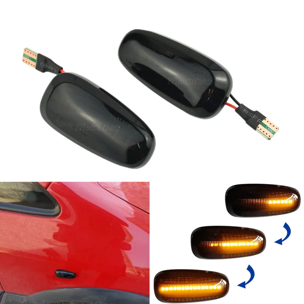 

2PCS Car LED Dynamic Blinker Turn Signal Light Side Marker Lamp For Opel Zafira A 1999-2005 Astra G 1998-2009