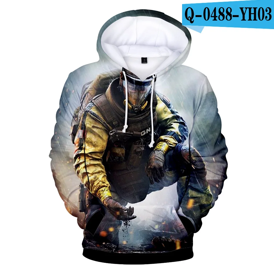 C Rainbow Six 3D Printed Costume Hoodies Hooded Gaming Cosplay Sweatshirts Casual Tops Hip Hop Game Harajuku - Цвет: C