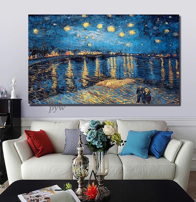 

Professional Artist Handmade High Quality Reproduction Vincent Van Gogh Oil Painting The Starry Night Oil Painting On Canvas