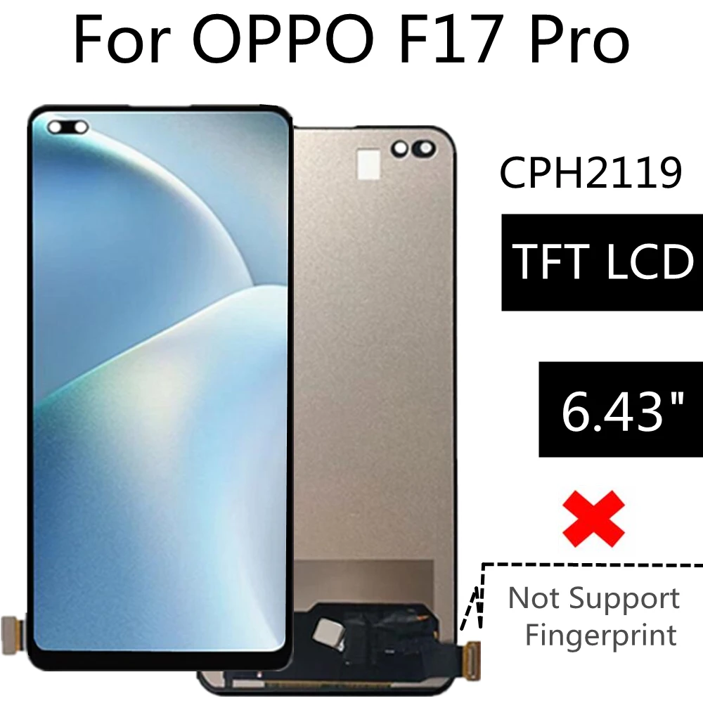 6.43" TFT LCD For OPPO F17 Pro LCD Display Touch Screen Digitizer