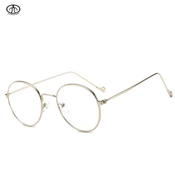 

2019 News Full Alloy Prescription Glasses Frame Round Anti Blue Computers Myopia Eyeglasses Clear Light Nearsight Gafas De Sol