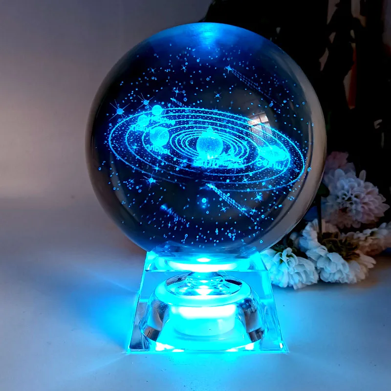 3d Laser Gravado Saturno Bola De Cristal Miniatura Universo Modelo Planeta  Bola De Vidro Global Decoração Para Casa Presente Planetário - Estatuetas E  Miniaturas - AliExpress