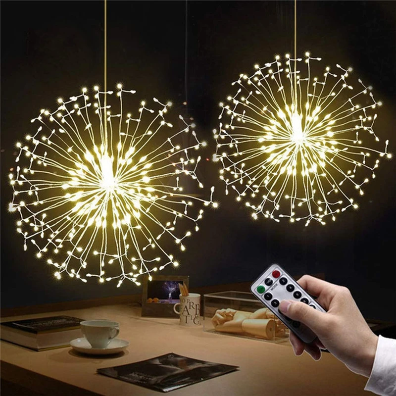 costco string lights Christmas Lights 180/120 LED Fireworks Lamp Explosion String Light Waterproof Copper Wire Lamp With Remote Home Decoration Lamp solar powered outdoor string lights