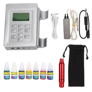 

Professional Red Tattoo Kit Tattoo Machine Pen Body Art Makeup Tools Set 100-240V